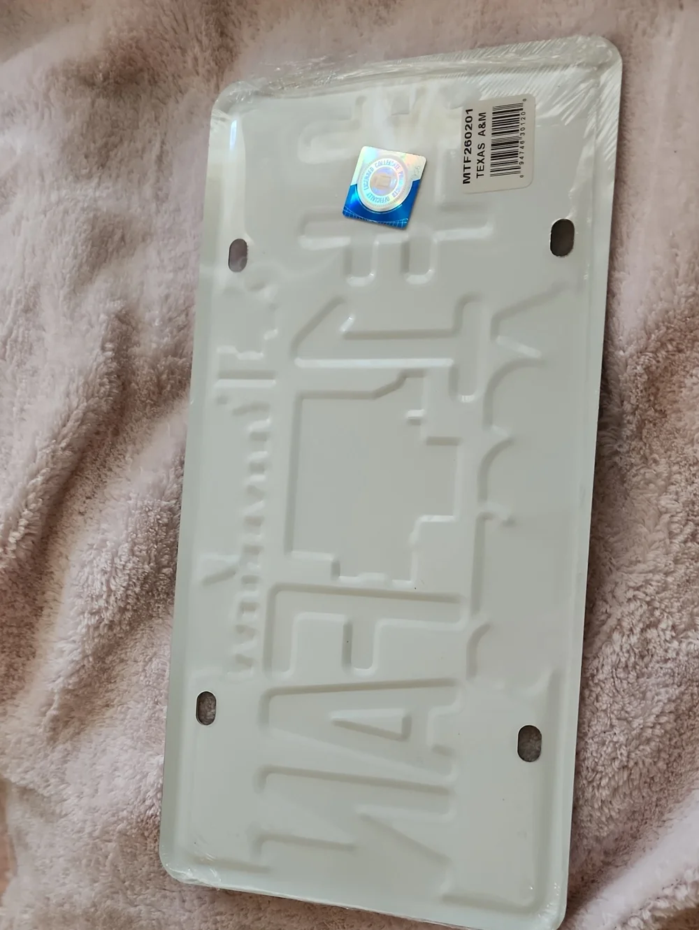 Aggies Maroon Vanity Plate. Metal New